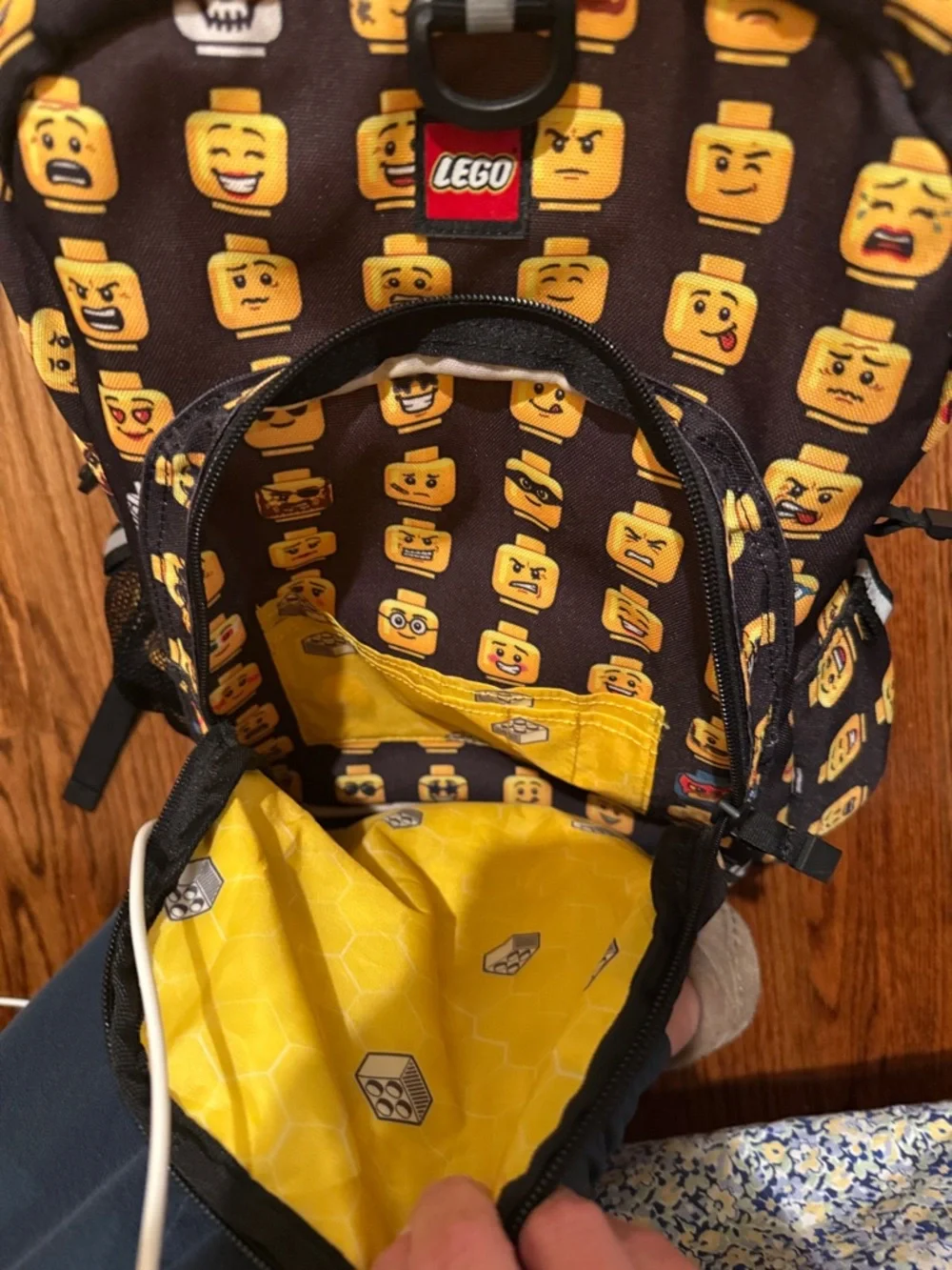 LEGO Heritage Classic Kids lego head School Backpack AND POUCH EUC